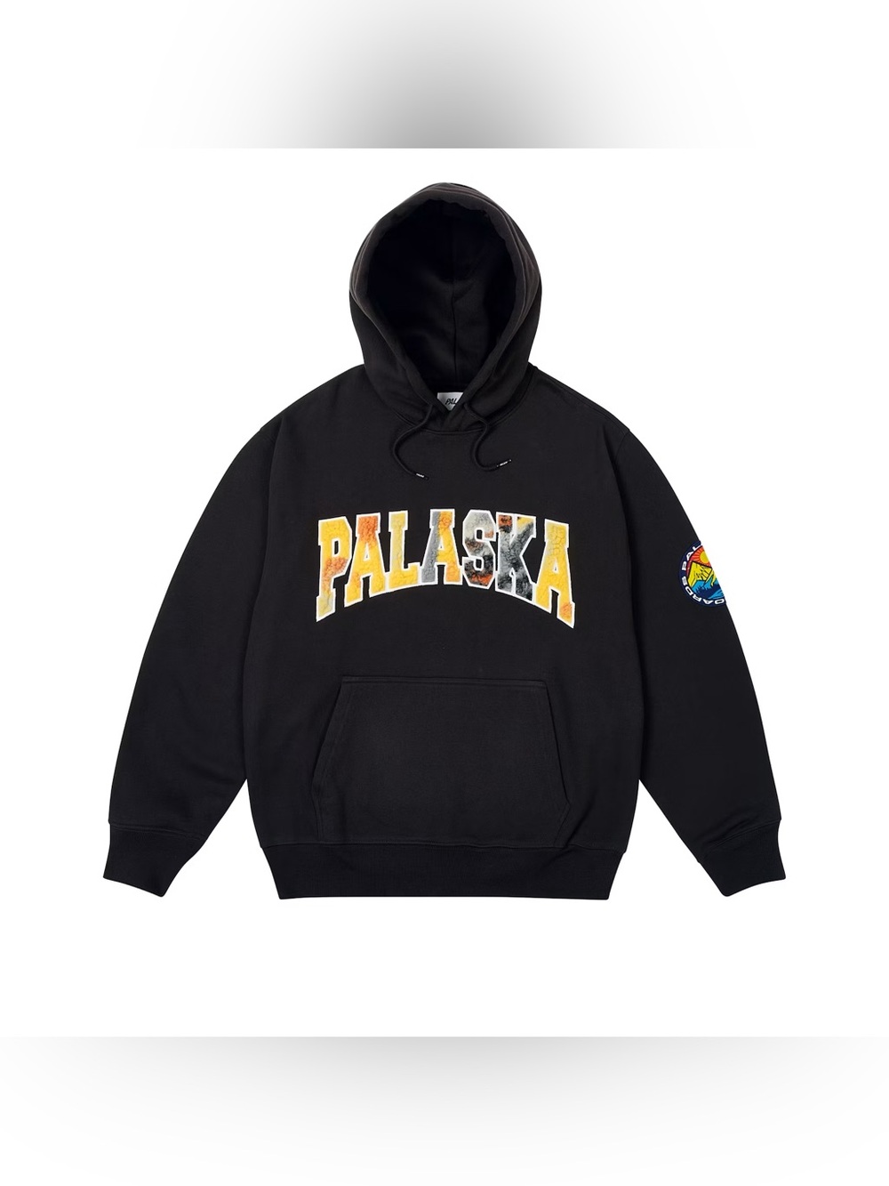 Palace Appalachian Hood Black Graphic Logo Hooded Sweatshirt ‘Palaska’ Large